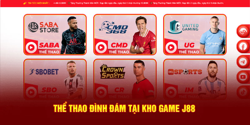 Thể thao đình đám tại kho game J88